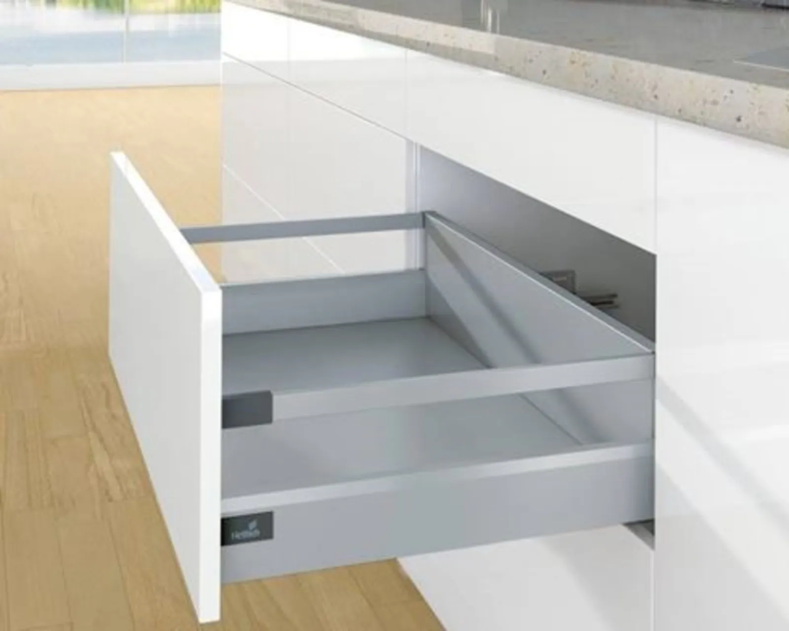 Hettich ArciTech Silver NL-450 mm pot & pan with railing, Height 186 mm, 40 kg code: 9243154 - image 1