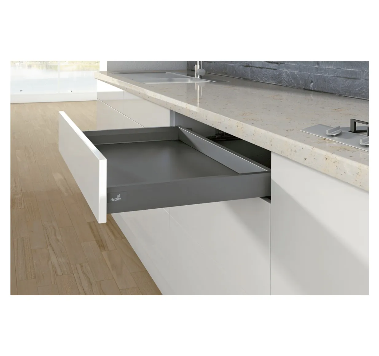 Hettich ArciTech Anthracite NL-450 mm, Height 94 mm, 40 kg code: 9243134 - image 1