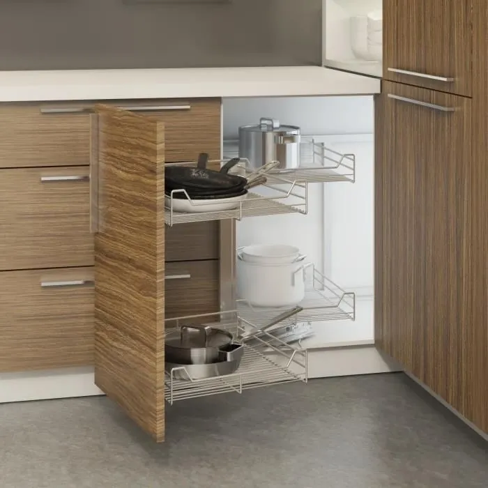 Hettich Moving Corner Cargo Series Basket Set of 4 Baskets Chrome Finish code: 9221242