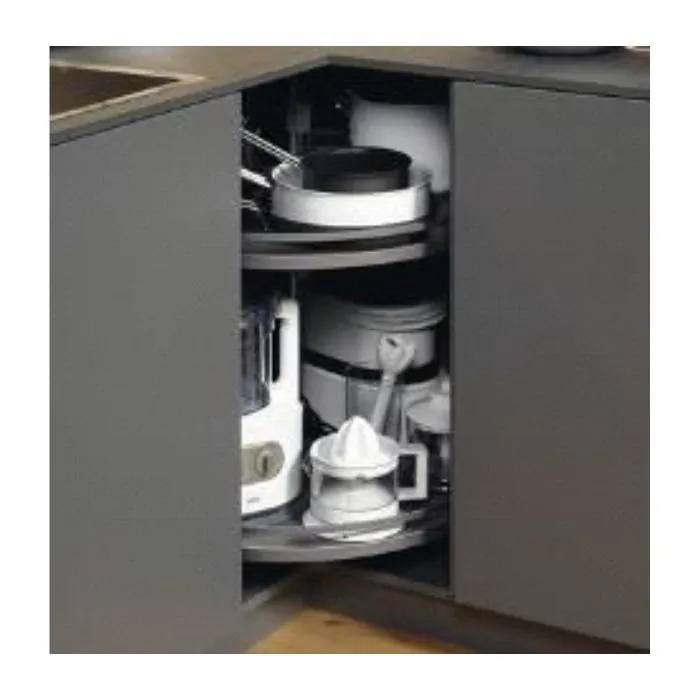 Hettich Cargo 3/4 Carousel M 2 Shelves 1 Round Anthracite Finish code: 9292175 - image 1