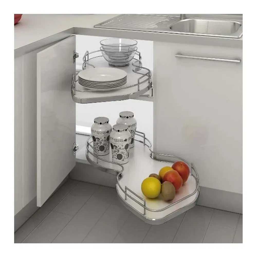 Hettich CargoMan M Corner Pull Out 450 LH Chrome Finish code: 9218021