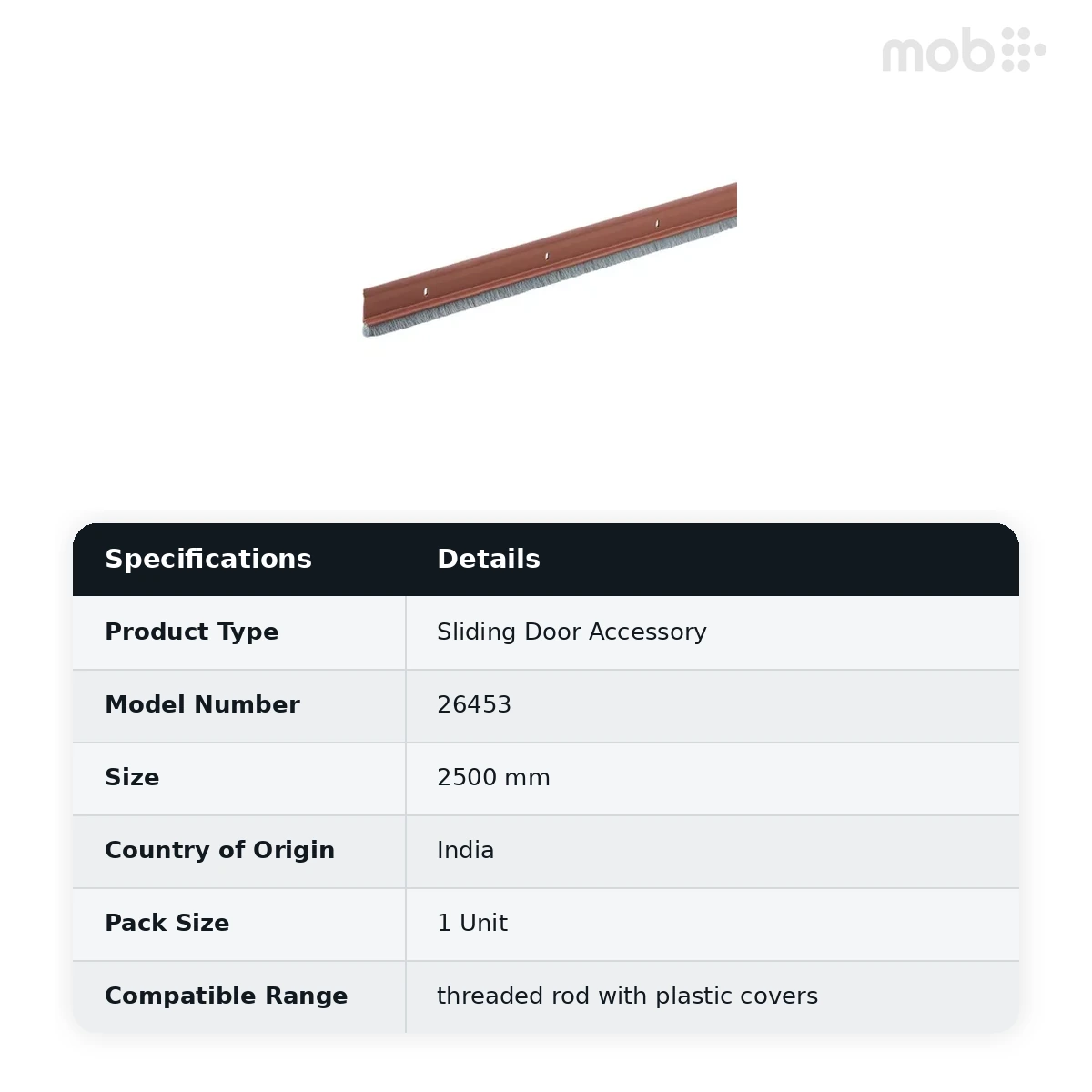 Hettich Brush Sealing Strip 2500 mm code: 26453 - image 2