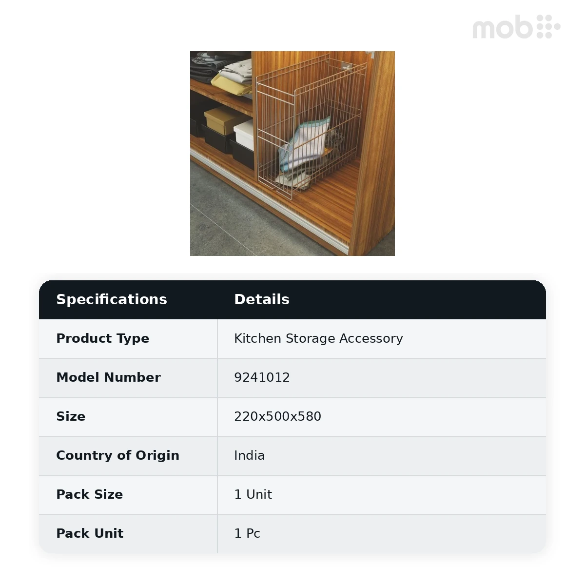 Hettich Cargo Laundry Basket 220 x 500 x 580 mm code: 9241012 - image 2