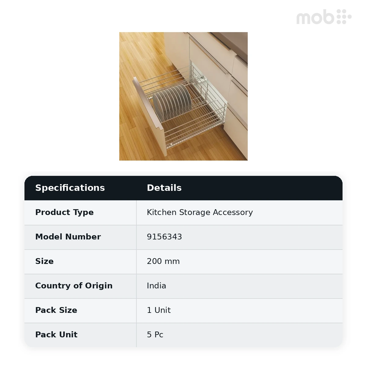 Hettich CargoTech Plate Inlet Height 200 mm code: 9156343 - image 2