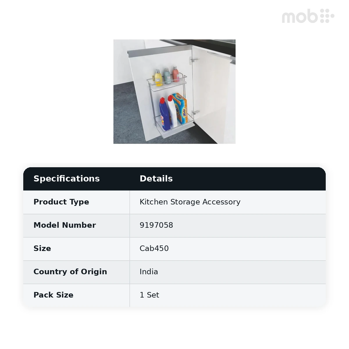 Hettich Detergent Holder Cargo Series Cabinet 450 mm code: 9197058 - image 2