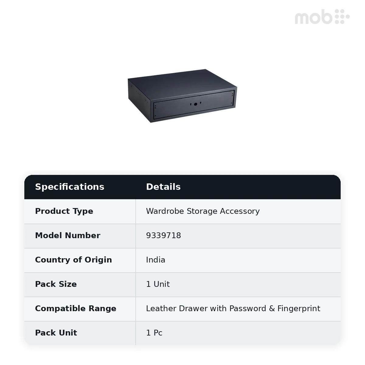 Hettich Leather Drawer with Password and Fingerprint code: 9339718 - image 2