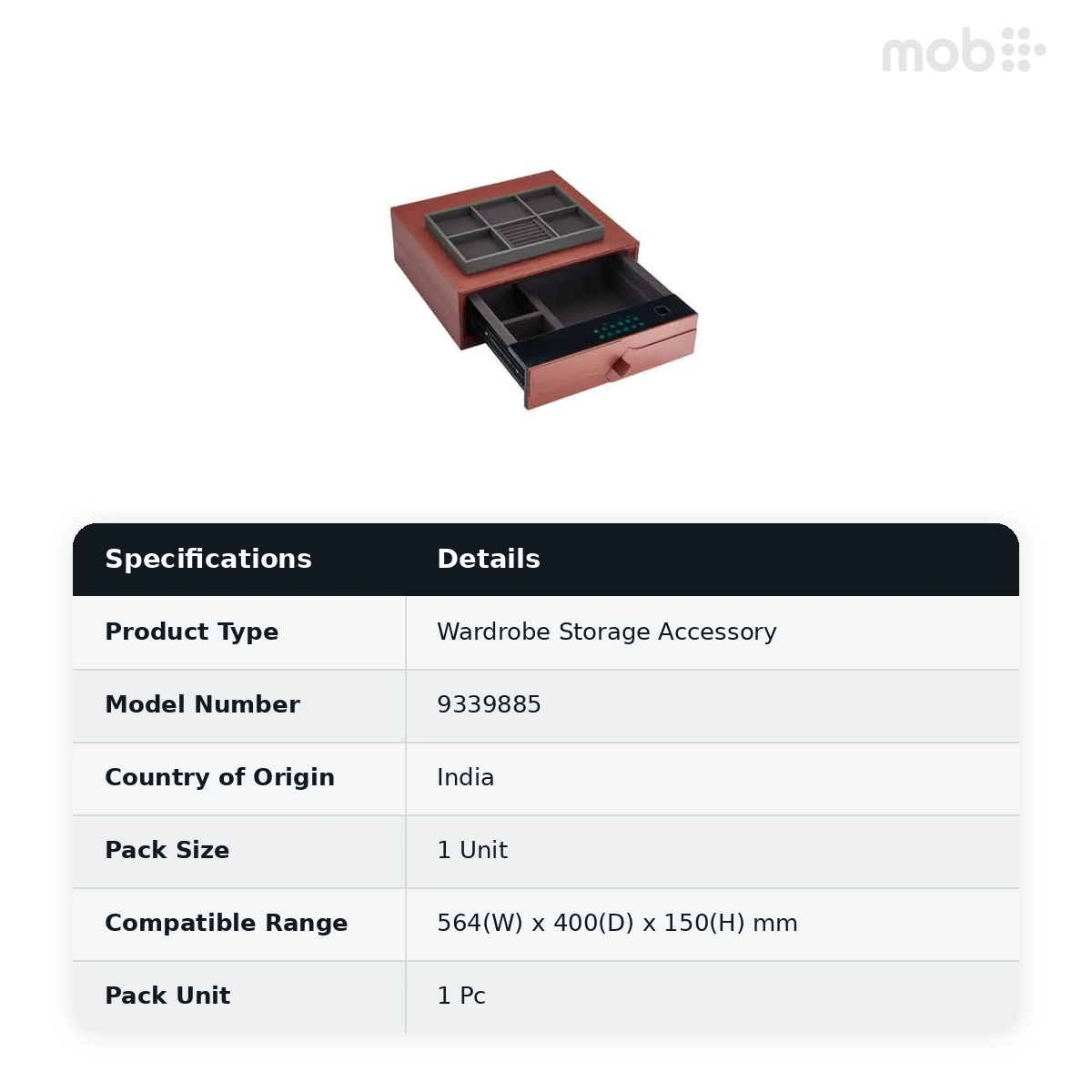 Hettich Leather Drawer with Password and Fingerprint code: 9339885 - image 2