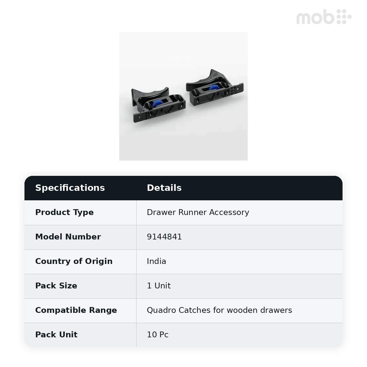 Hettich Quadro Catches for wooden drawers Right code: 9144841 - image 2