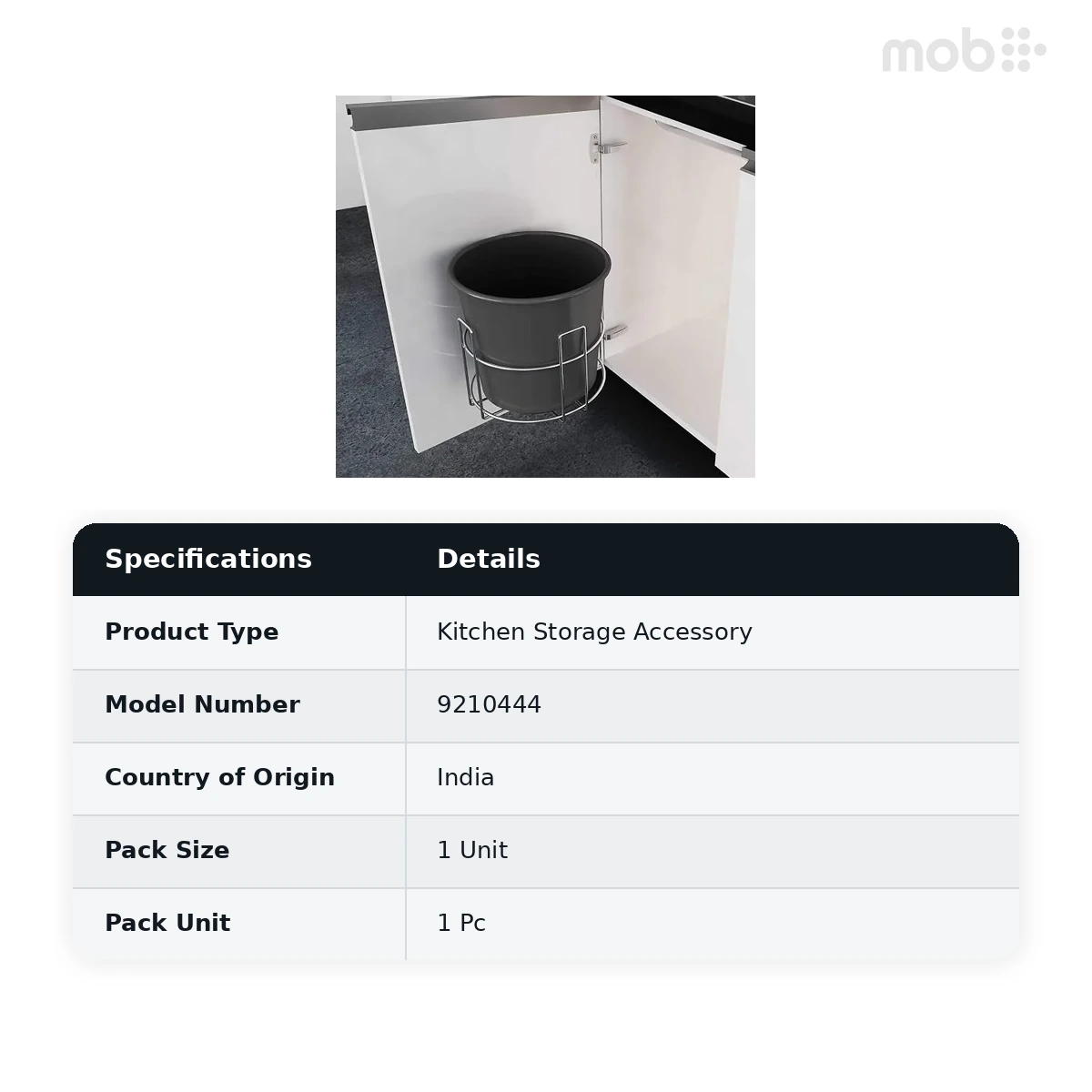Hettich Round Bin Holder Cargo Series 200 Series code: 9210444 - image 2