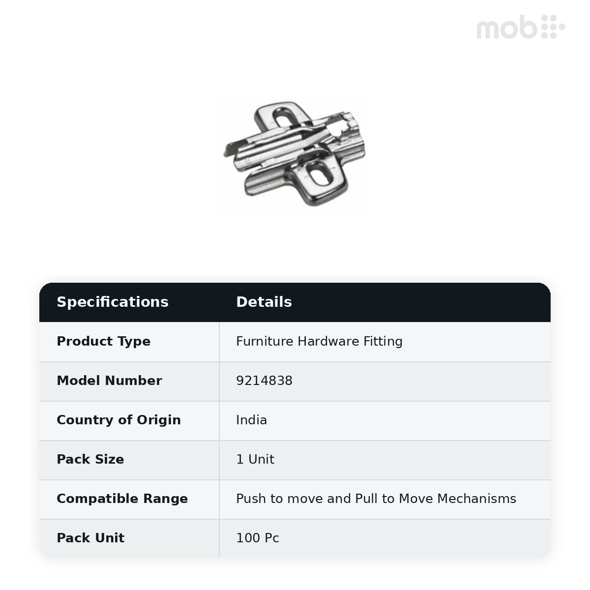 Hettich Sensys Mount Plate code: 9214838 - image 2