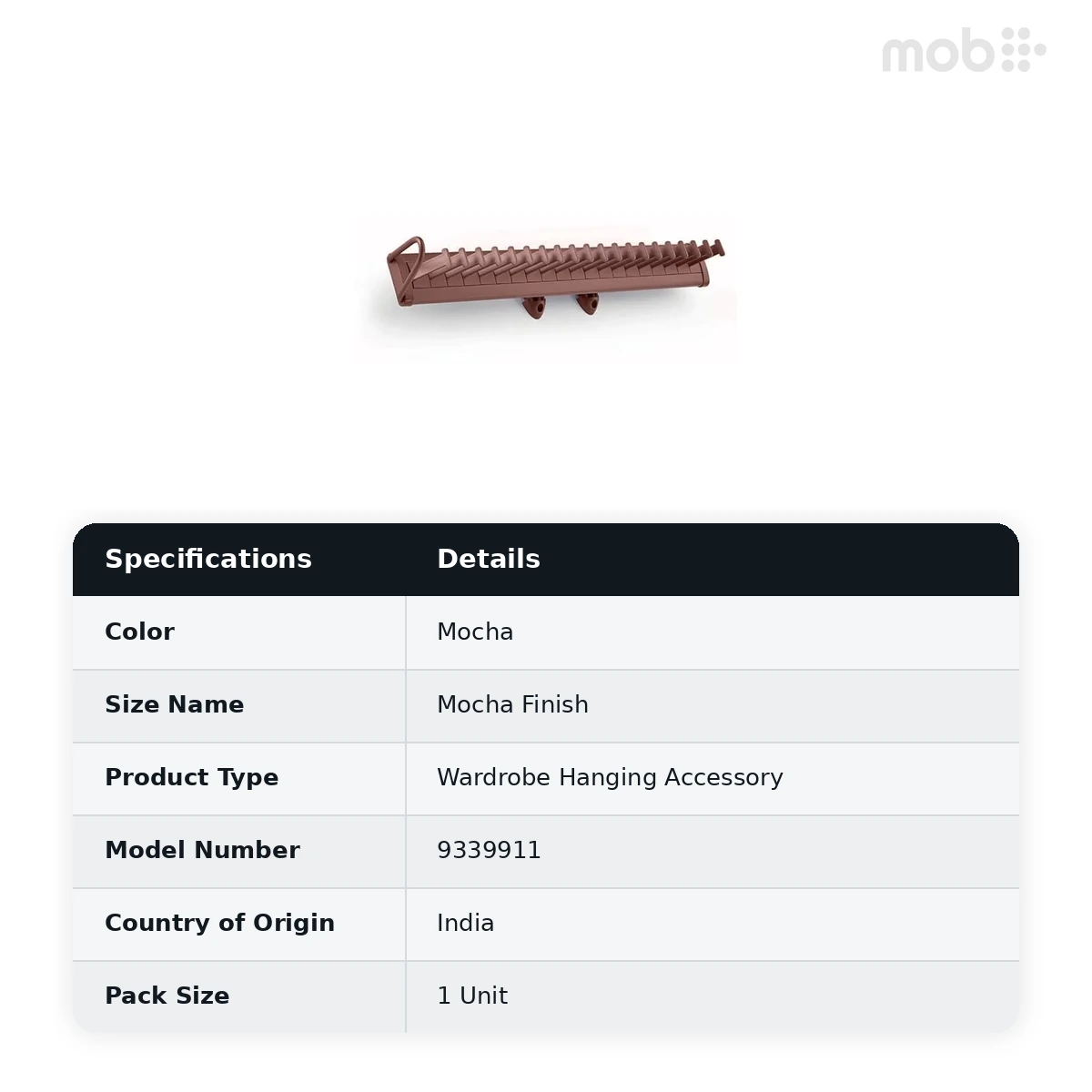 Hettich Tie Rack - Mocha Finish code: 9339911 - image 2