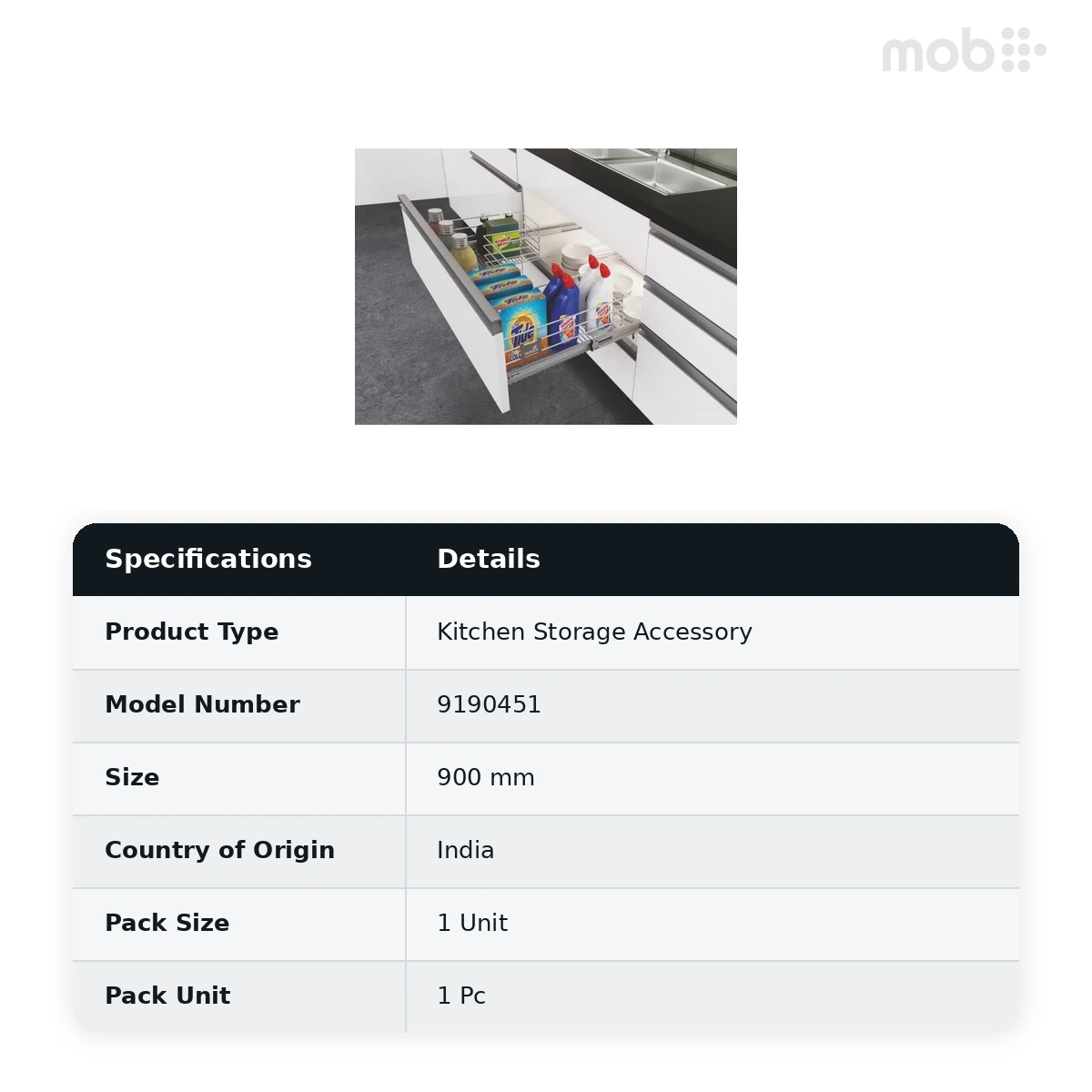 Hettich Under Sink Basket Cargo Series 900 mm code: 9190451 - image 2