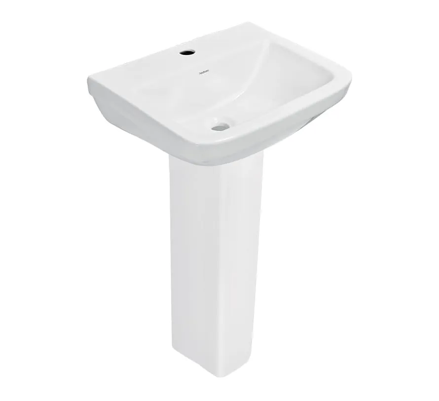 Hindware Classik - Full Pedestal Basin, Size : 500 x 395 x 800 mm, Basin Cat. No. : 10131 & Ped : 11032, Star White - image 1