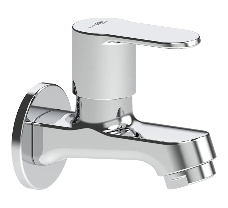 Hindware Studio Bib Cock With Wall Flange, Cat. No.: F690004, Chrome