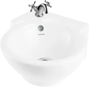 Hindware Classic Corner Wall Hung Basin, Size : 350 x 350 mm, ID : 10055, Star White
