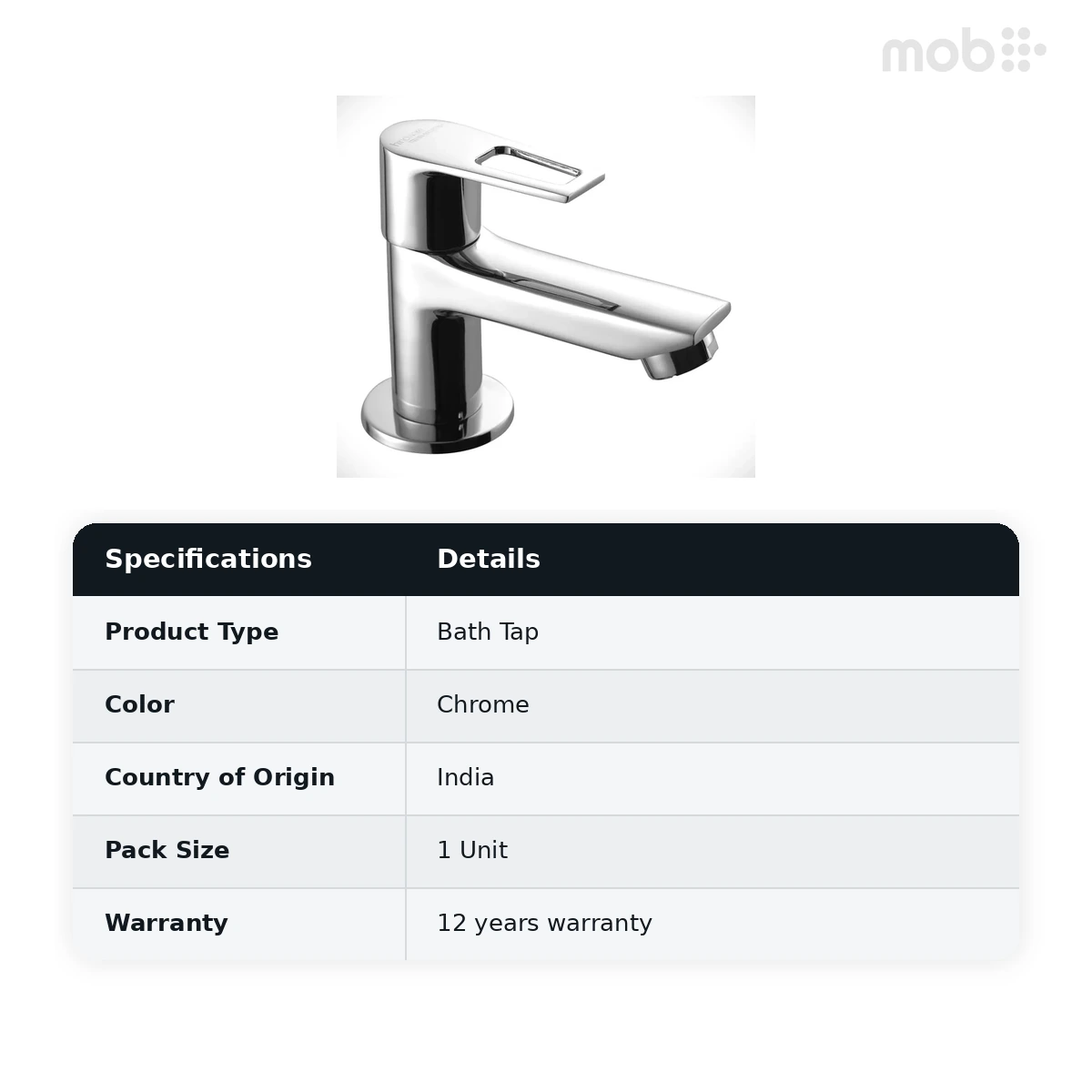 Hindware Aspiro Pillar Cock Long Neck, Cat. No.: F570003, Chrome - image 2