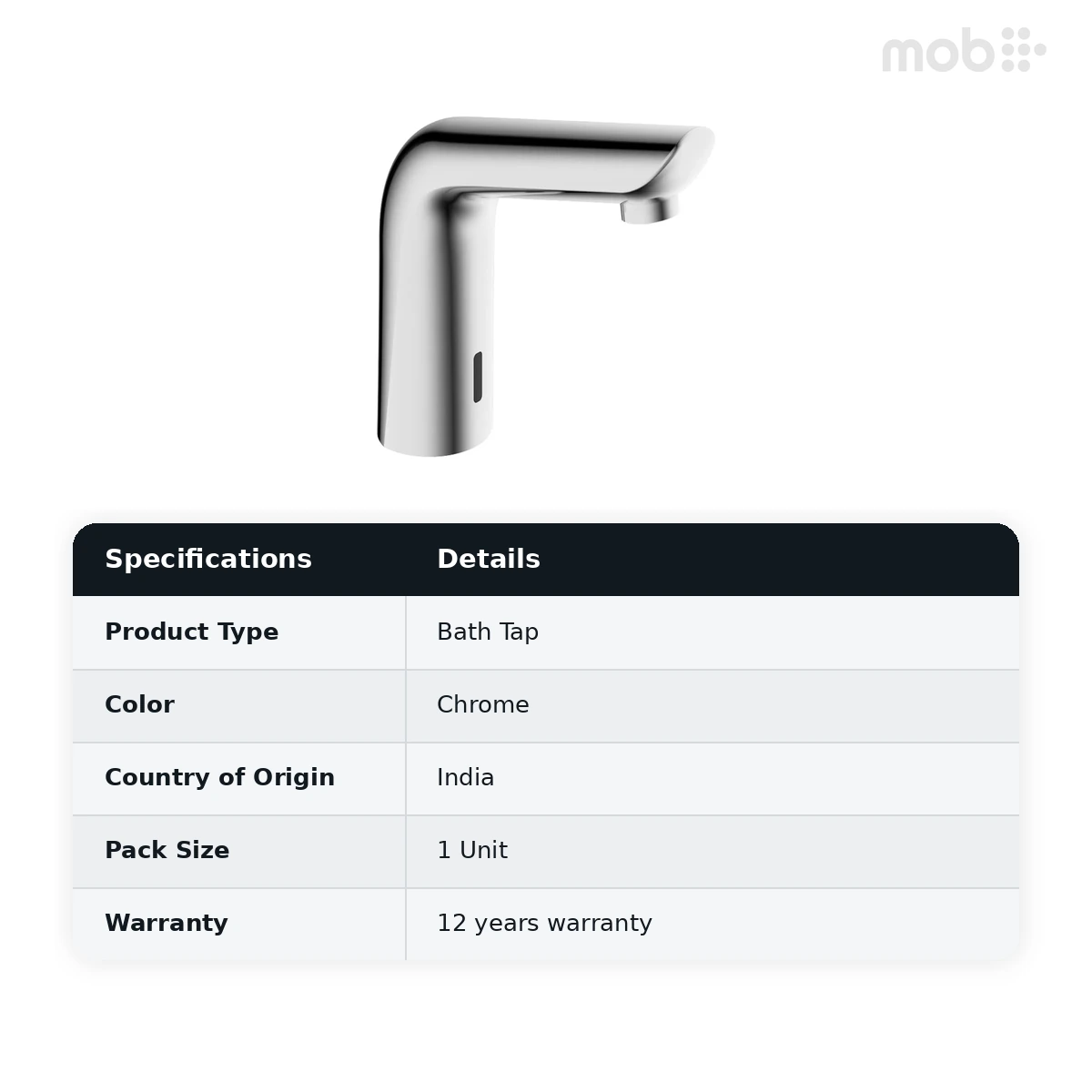 Hindware Sensible Range - Pillar Sensor “Fluid Senso” (AC & DC), Cat. No.: F240003, Chrome - image 2