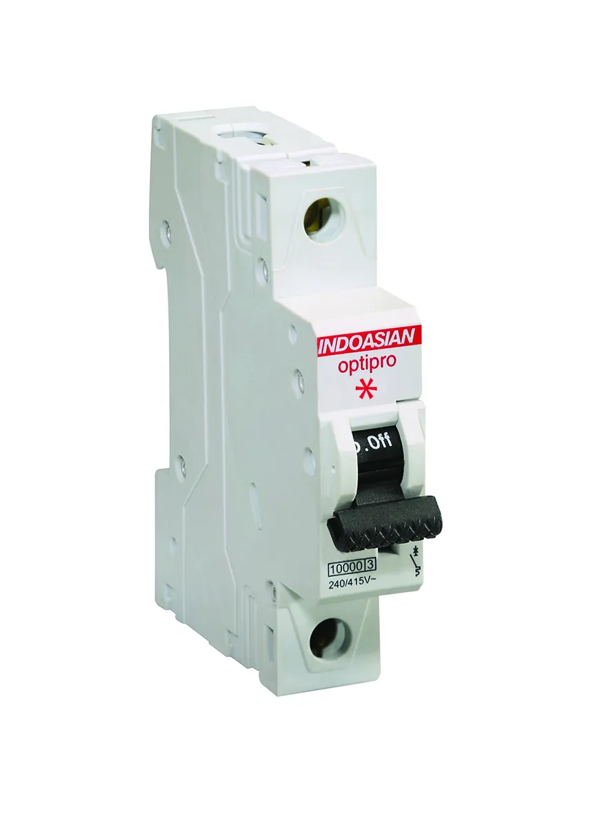 IndoAsian Optipro C Curve Single Pole 6A Miniature Circuit Breaker (MCB) 811122