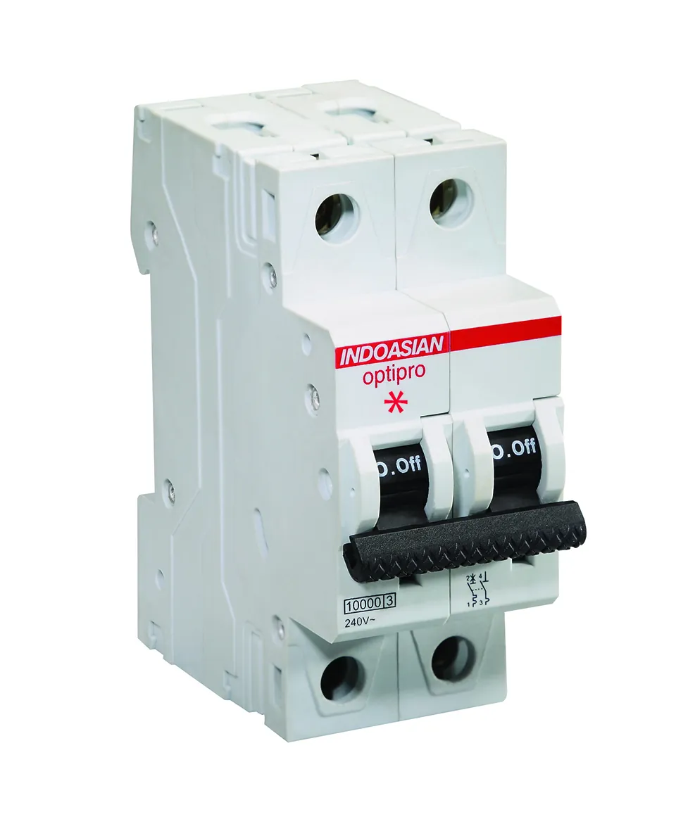 IndoAsian Optipro C Curve Single Pole Neutral 6A Miniature Circuit Breaker (MCB) 811144