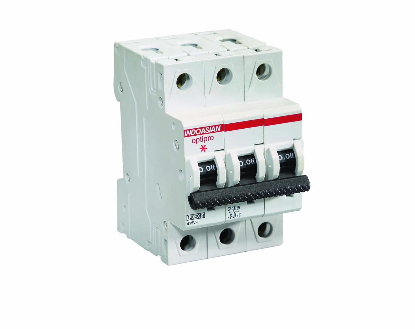 IndoAsian Optipro C Curve Three Pole 6A Miniature Circuit Breaker (MCB) 811188