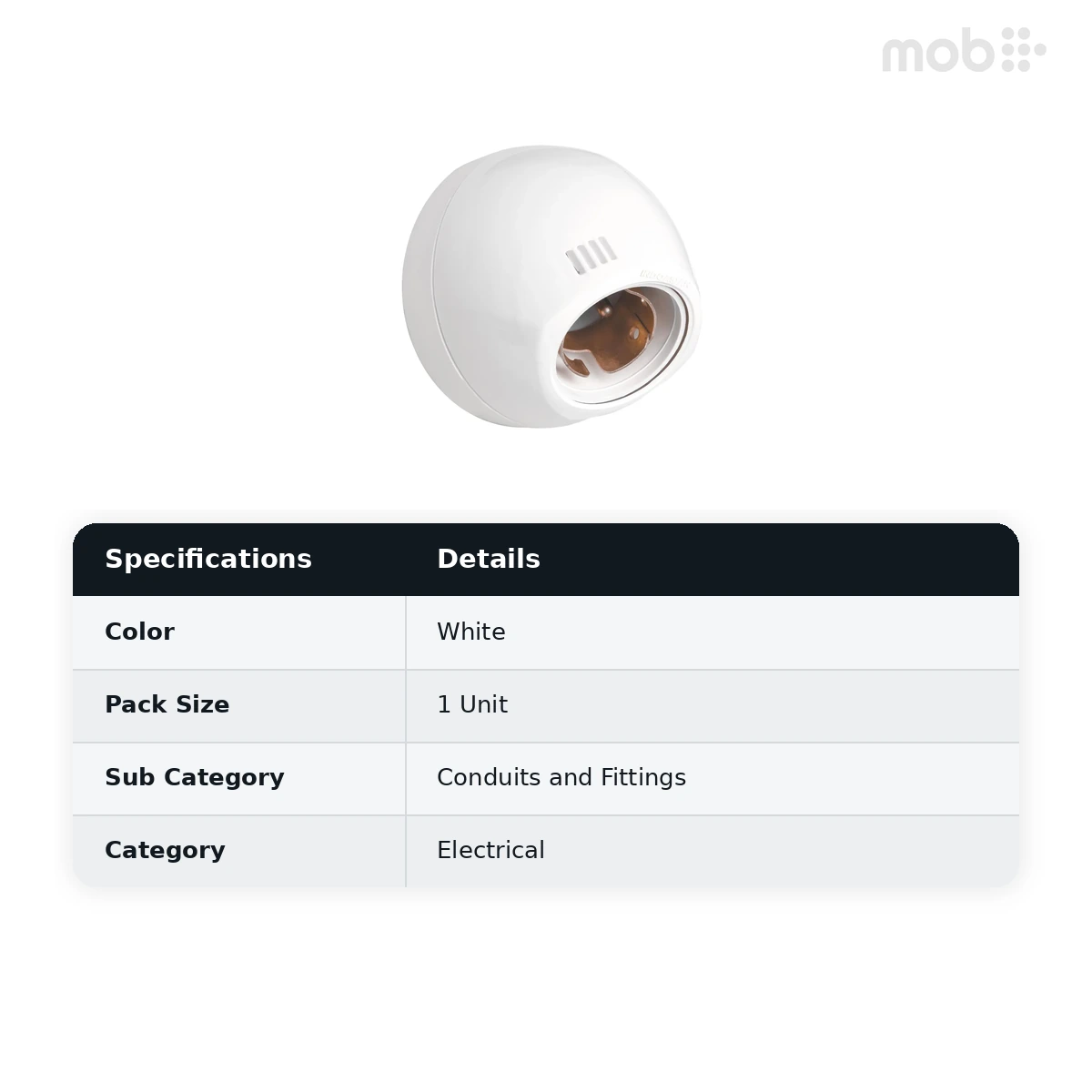 IndoAsian Fancy Angle Bulb Holder, White 698474 - image 2