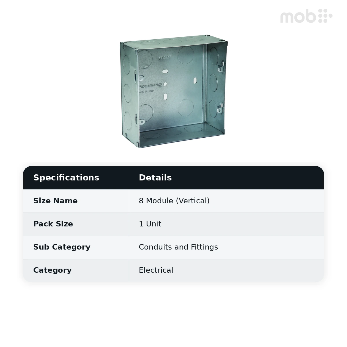 IndoAsian Shynora Metal Flush Box- 8M (Vertical) 800177 - image 2