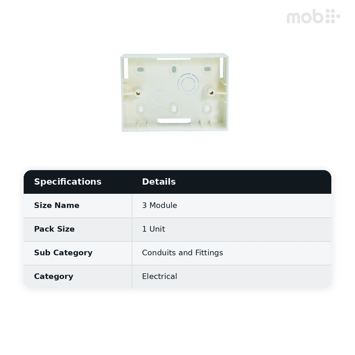 IndoAsian Shynora Plastic White Surface Box- 3M 800183 - image 2