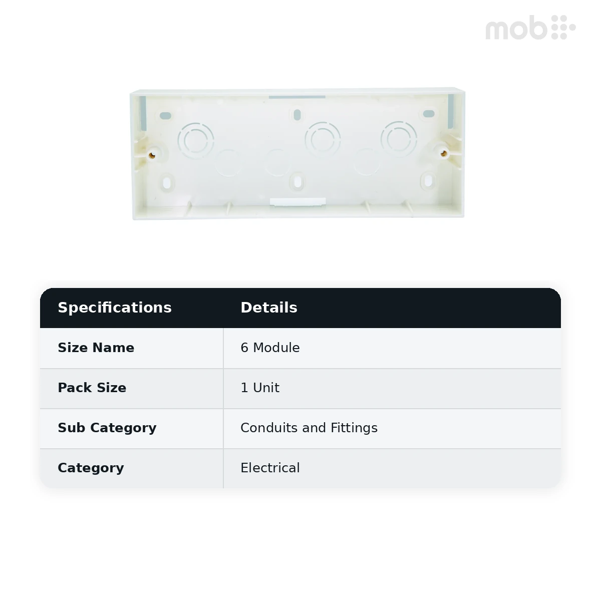 IndoAsian Shynora Plastic White Surface Box- 6M 800186 - image 2