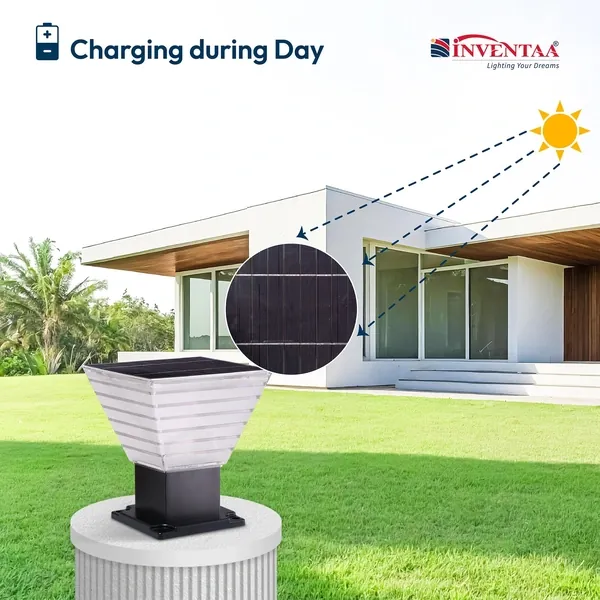 Inventaa Villa 10W Solar Panel LED Solar Gate Light 8-inch Square 3-in-1 SLR-2230