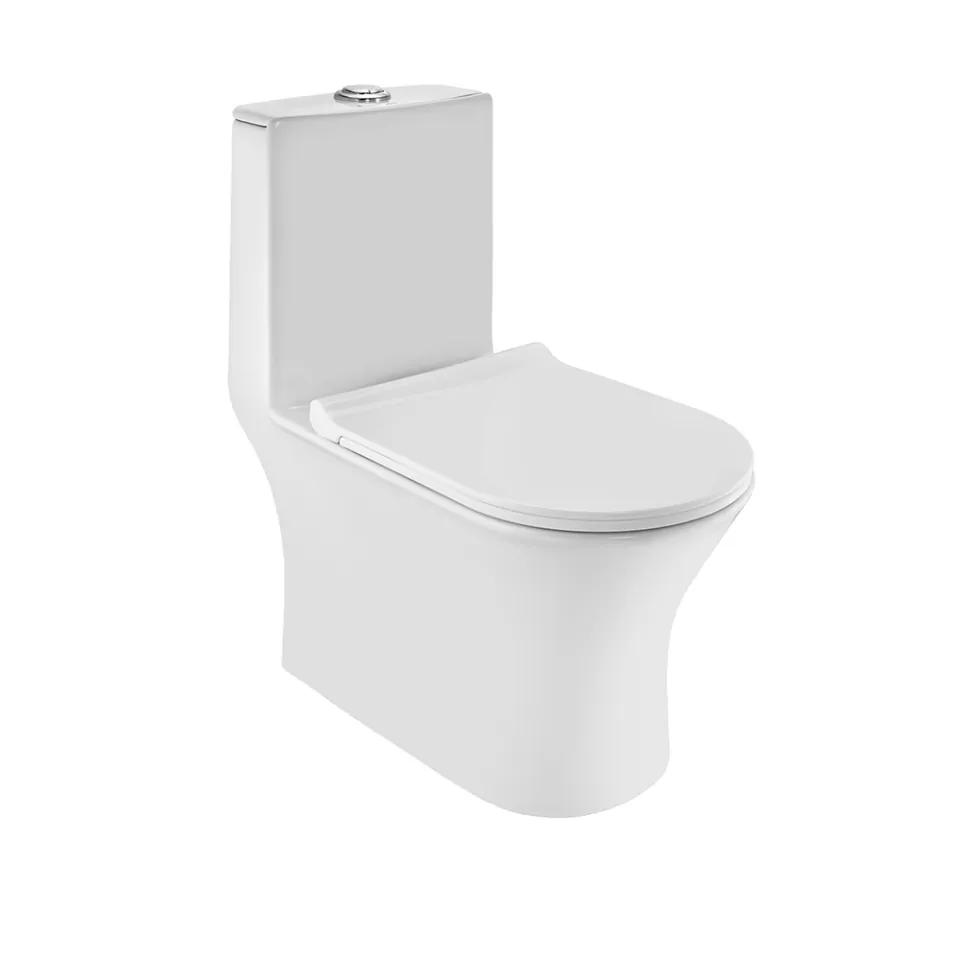 Jaquar - Continental Series - Rimless Single Piece Wc, Size: 365 X 680 X 740 Mm, S Trap- 220 Mm - CNS-WHT-853S220SPPSMY, White