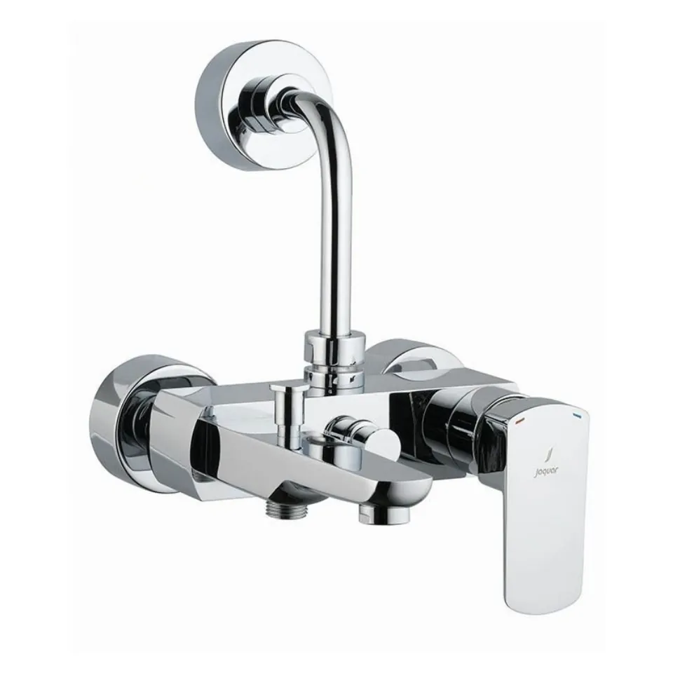 Jaquar Kubix Prime Single Lever 3-in-1 Bath & Shower Wall Mixer with Hand and Overhead Shower Provision, Chrome | Code: KUP-CHR-35125PM