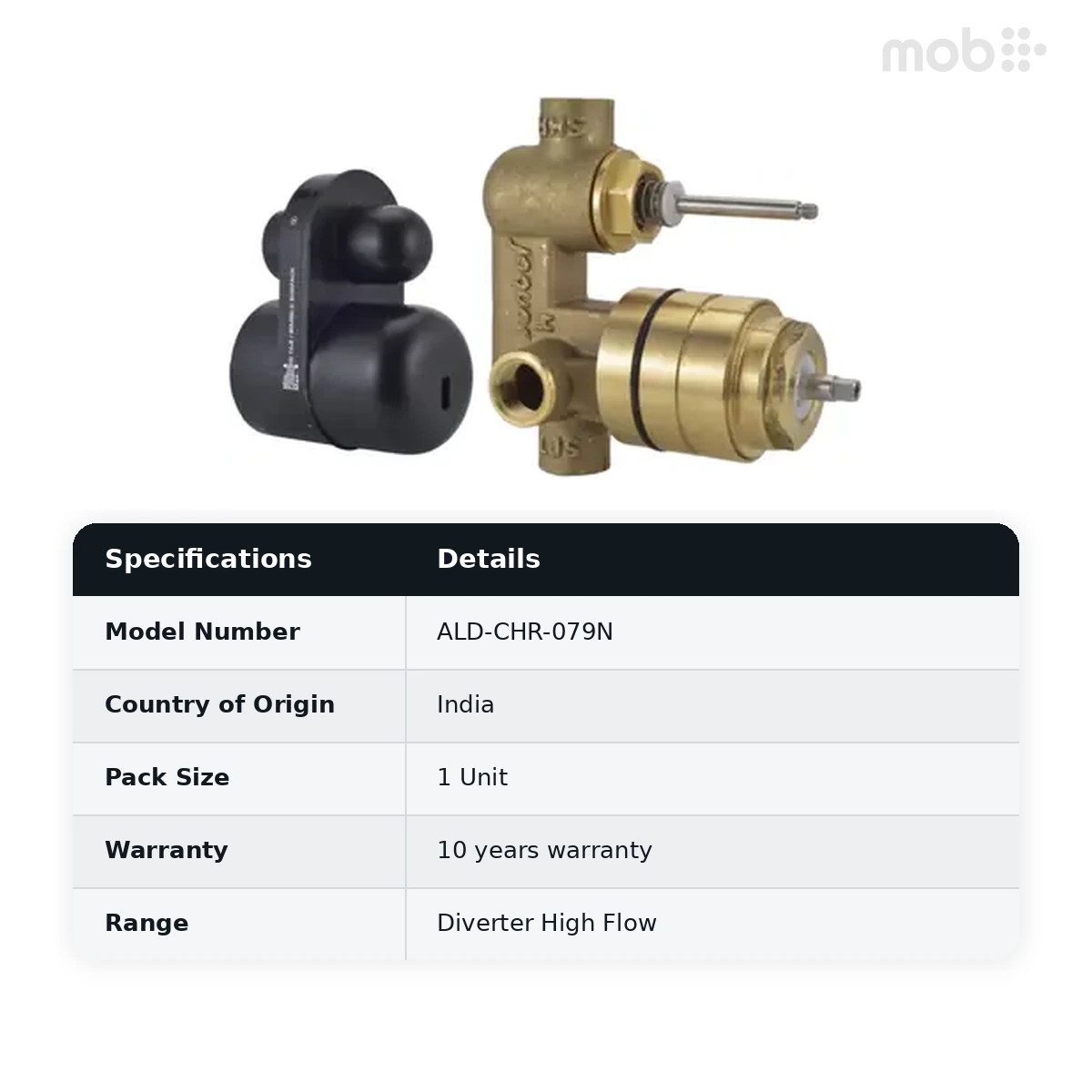 Jaquar - Concealed Body for Single Lever High Flow Diverter - ALD-CHR-079N - image 2