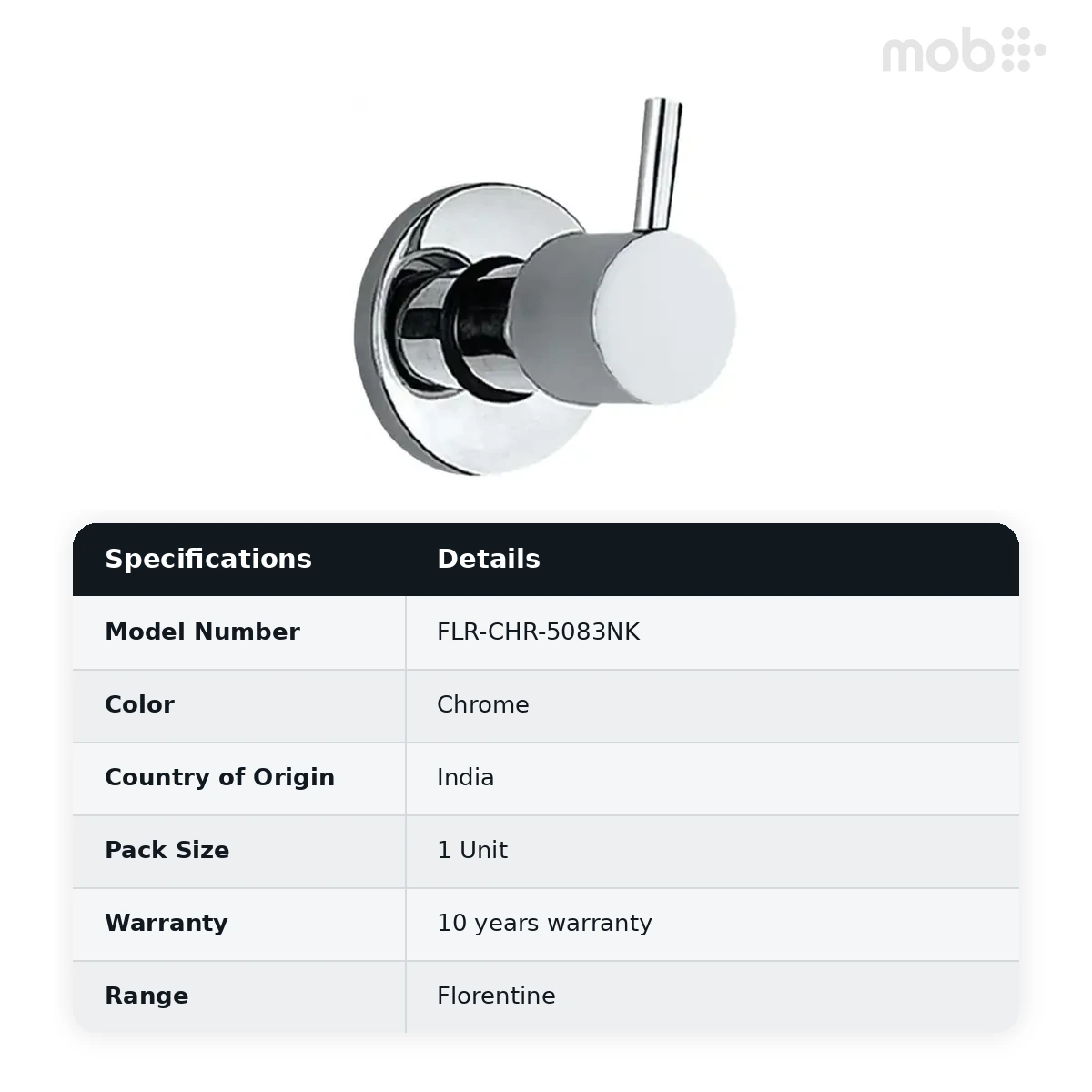 Jaquar - Exposed Part Kit of Concealed Stop Cock & Flush Cock - Florentine - Chrome - FLR-CHR-5083NK - image 2
