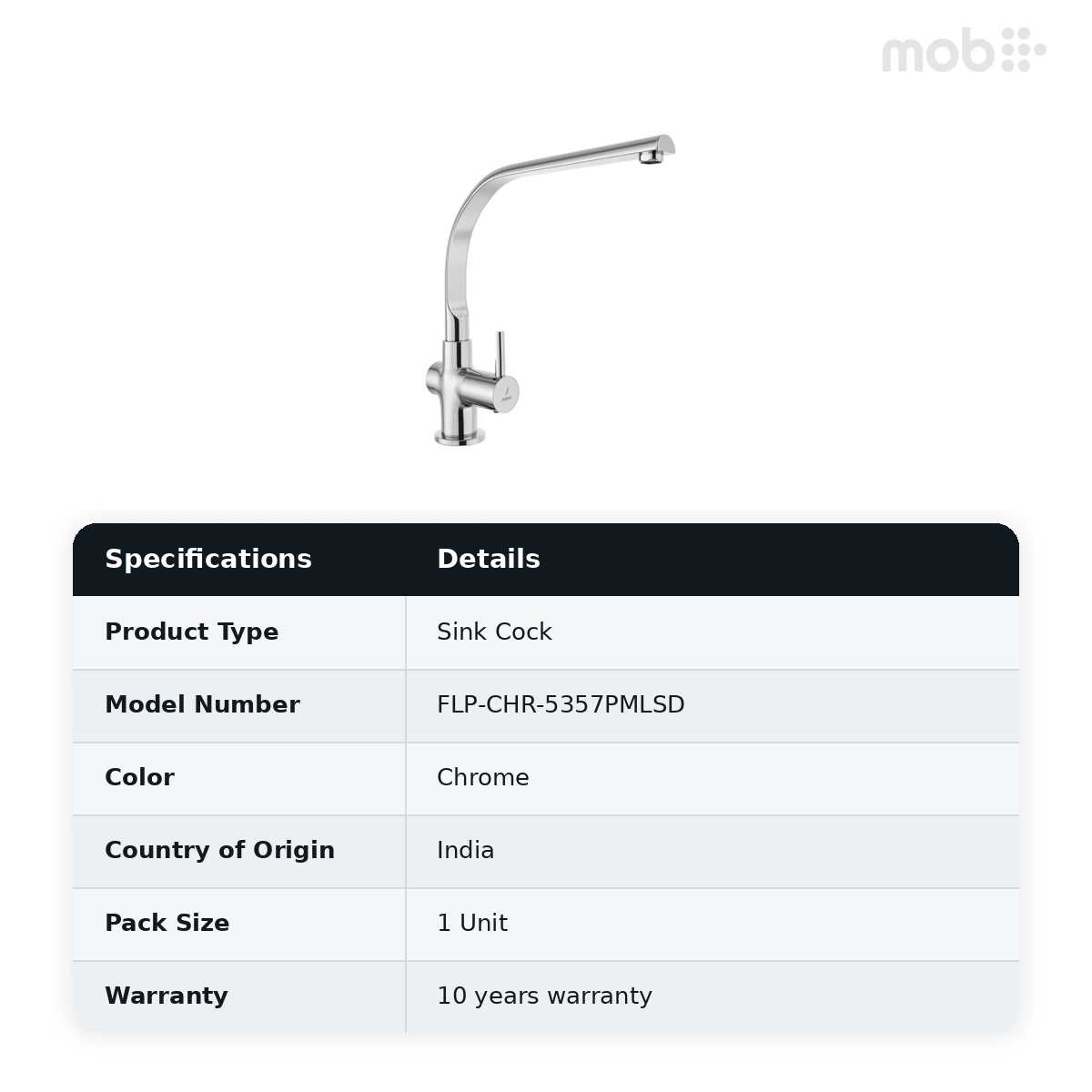 Jaquar Florentine Prime Sink Cock, Cat. No.: FLP-CHR-5357PMLSD, Chrome - image 2