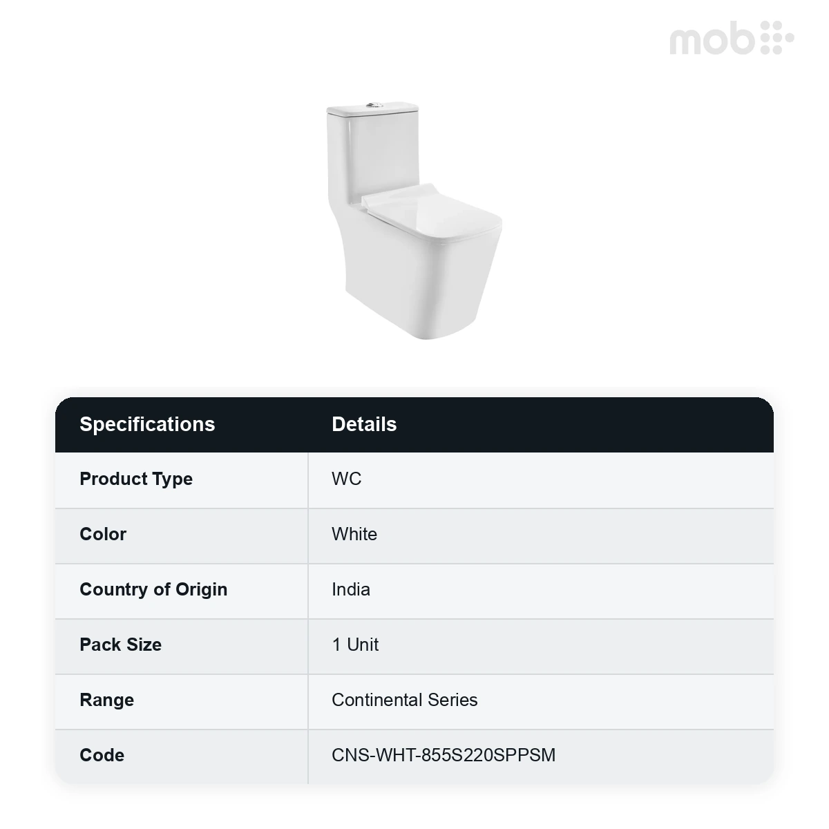 Jaquar Rimless Single Piece Wc With Pp Soft Clo Code: CNS-WHT-855S220SPPSM - image 2