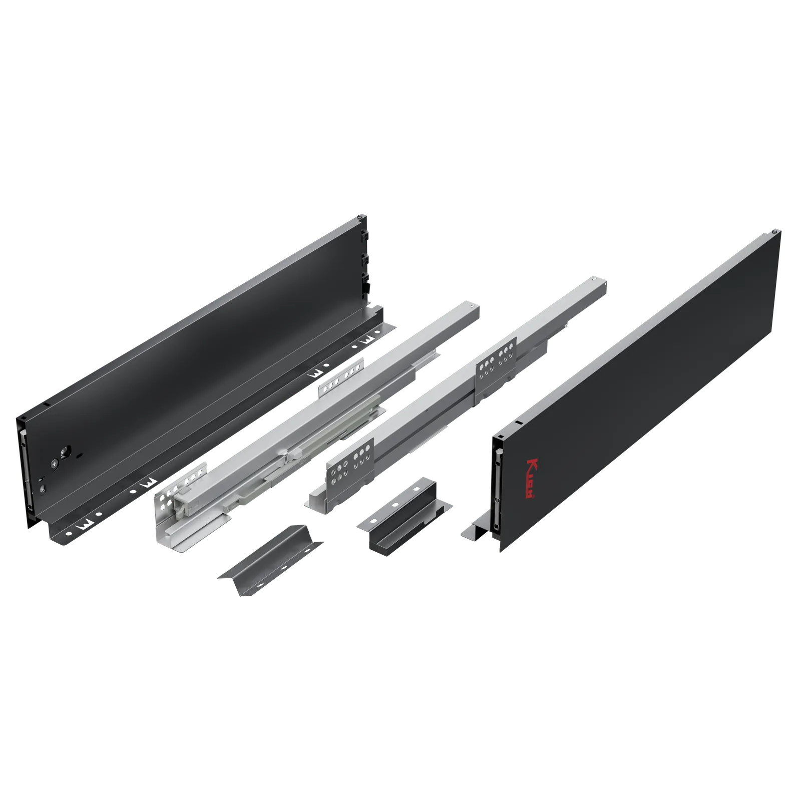 Kich Tandem Slim Drawer Slide Set, 88 x 500 mm, Dark Grey, Code: TDS420DG