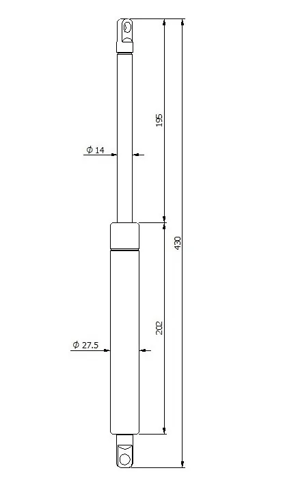 Kich Hydraulic Gas Spring, 9 in, 5 kg Rating, Code: GP-905B