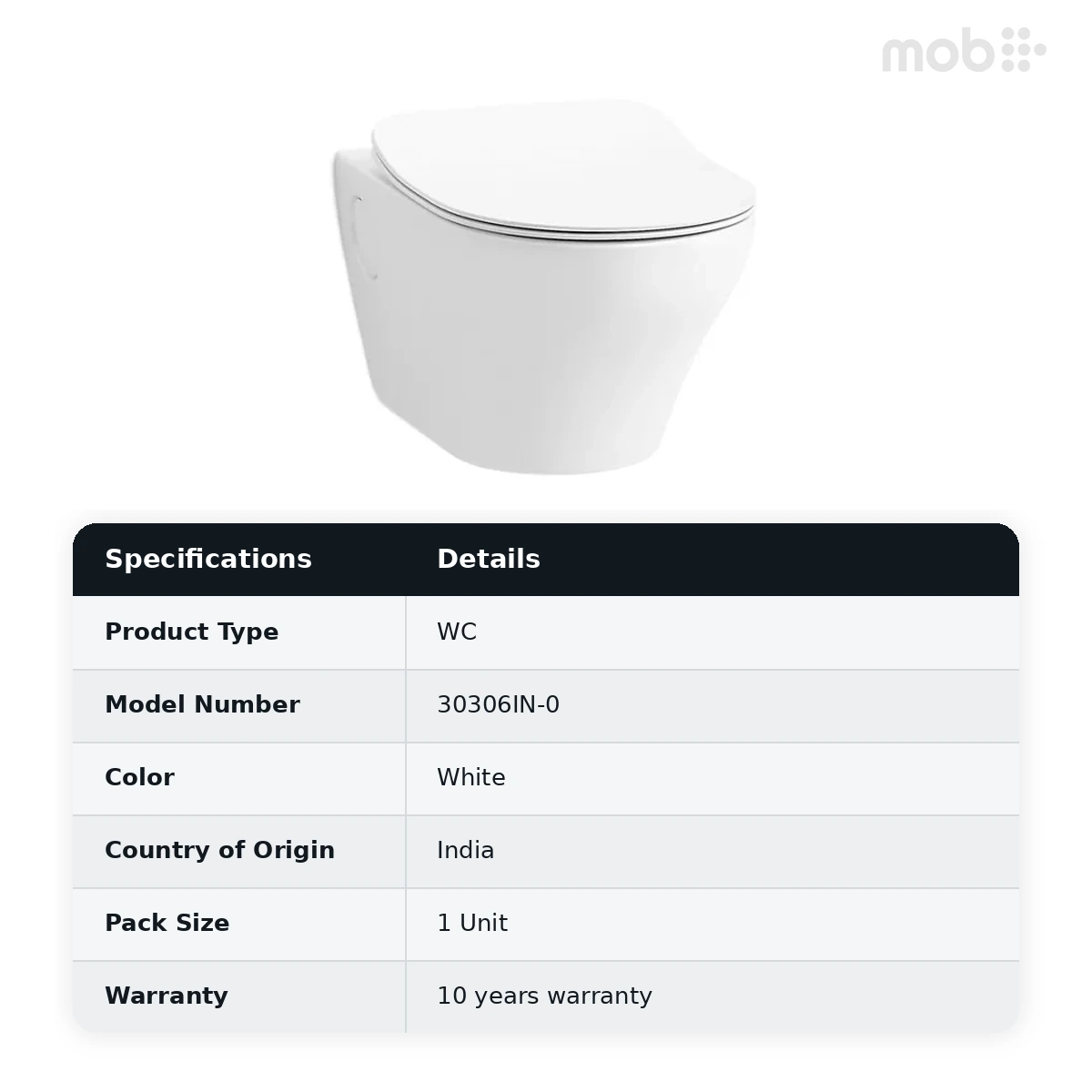 Kohler APT™ Wall-hung round-front toilet bowl with skirted trapway, Cat. No.: 30306IN-0, White - image 2