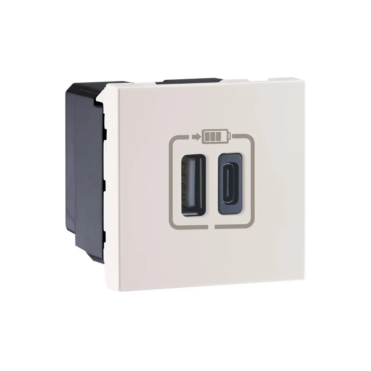 Legrand Myrius USB Charger - 3000mA - Type A + C - 2 Module, Cat. No.: 6792 89