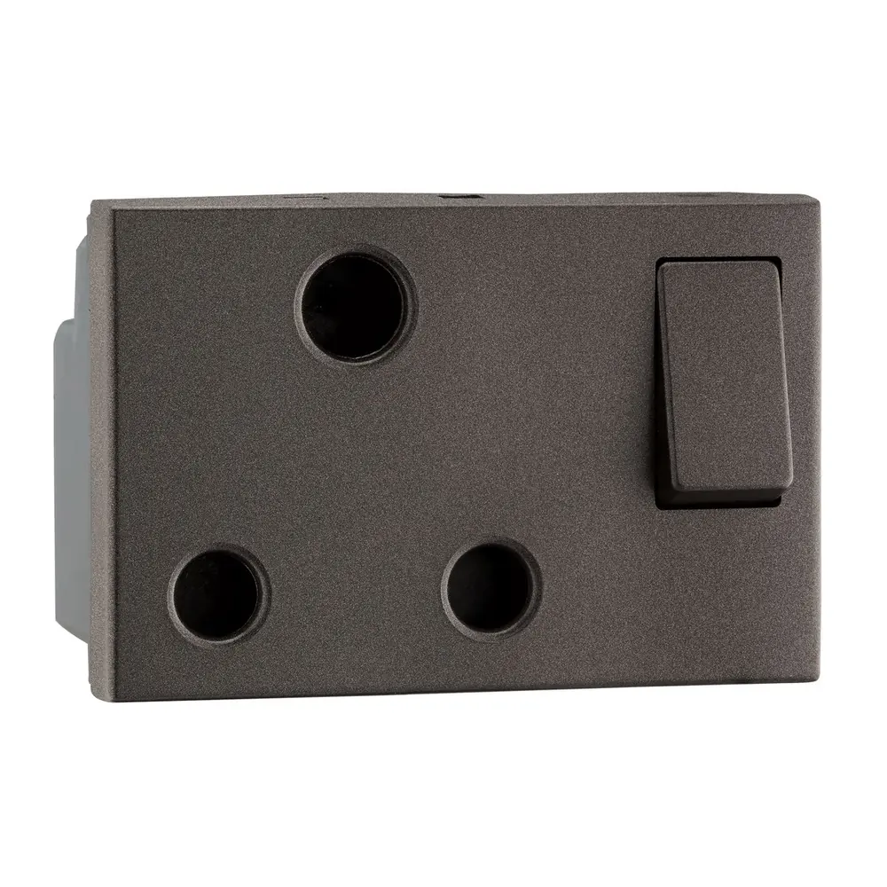 Legrand Myrius 16A - Switched Socket - with Shutter - 3 Pin - 3 Module, Cat. No.: 6794 26