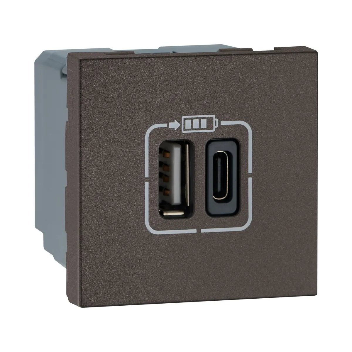 Legrand Myrius USB Charger - 3000mA - Type A + C - 2 Module, Cat. No.: 6794 89
