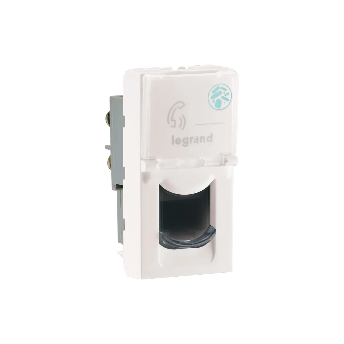Legrand Myrius Telephone Socket - RJ11 - 1 Module - Anti - Bacterial, Cat. No.: 6793 31