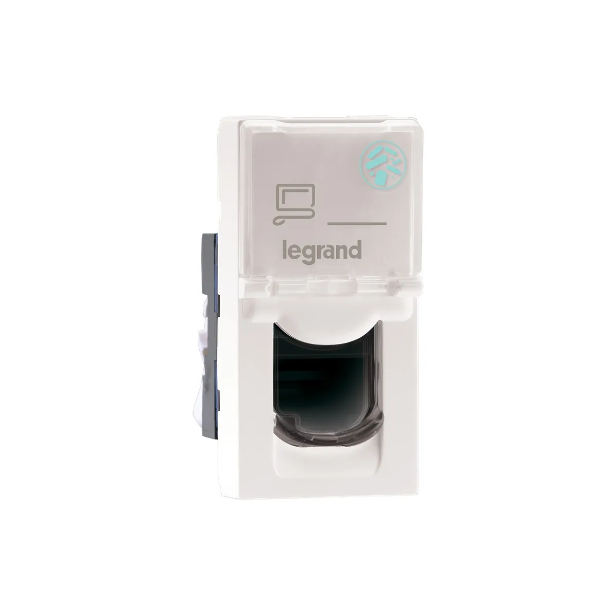 Legrand Myrius Information Socket - RJ45 - Cat 6 - UTP - 1 Module - Anti - Bacterial, Cat. No.: 6793 32