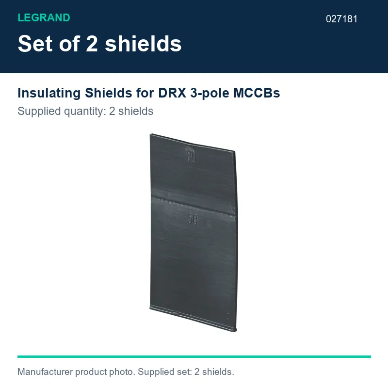 Legrand DRX Insulating Shields for 3 Pole MCCBs, Set of 2 - 027181 - image 2