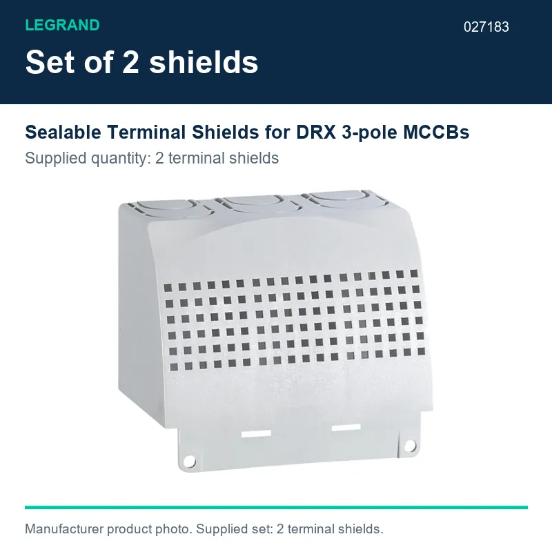 Legrand DRX Sealable Terminal Shields for 3 Pole MCCBs, Set of 2 - 027183