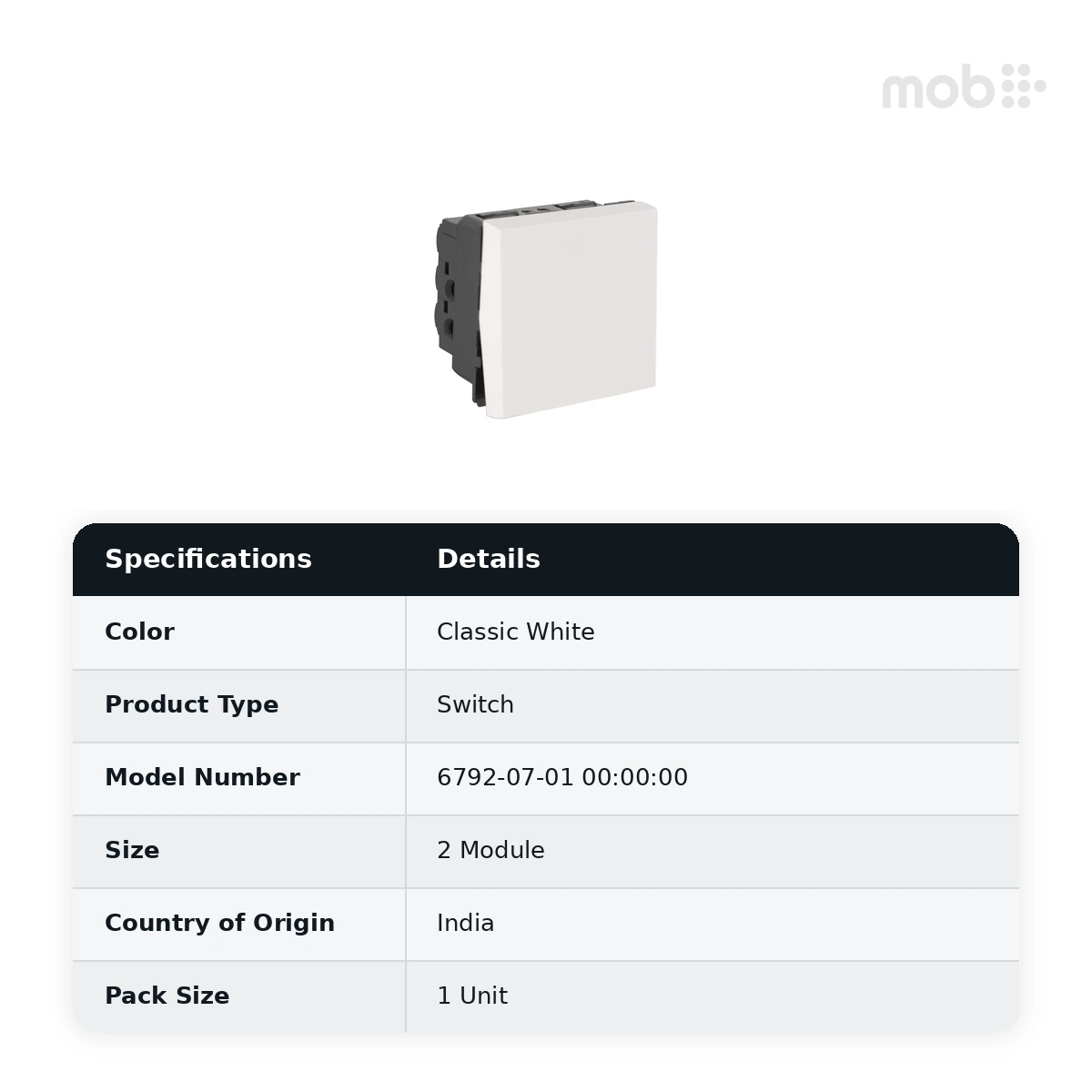 Legrand Myrius 10A - Intermediate Switch - 230V AC - 2 Module, Cat. No.: 6792 07 - image 2