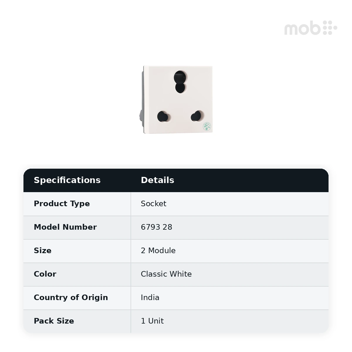 Legrand Myrius 6/16A - Socket - with Shutter - ISI - 2 Module - Anti - Bacterial, Cat. No.: 6793 28 - image 2