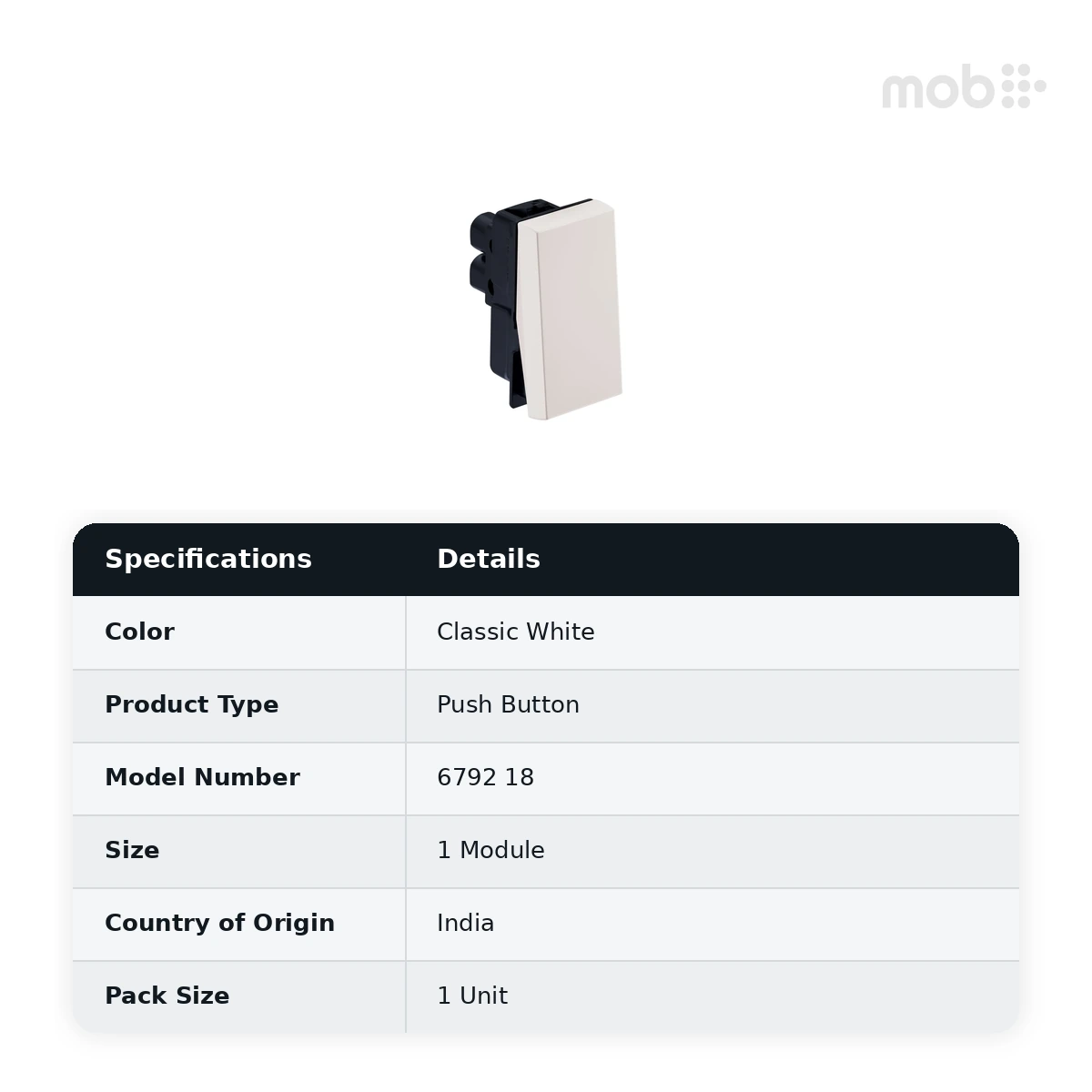 Legrand Myrius 6A - Push Button - SP - 1 Module, Cat. No.: 6792 18 - image 2