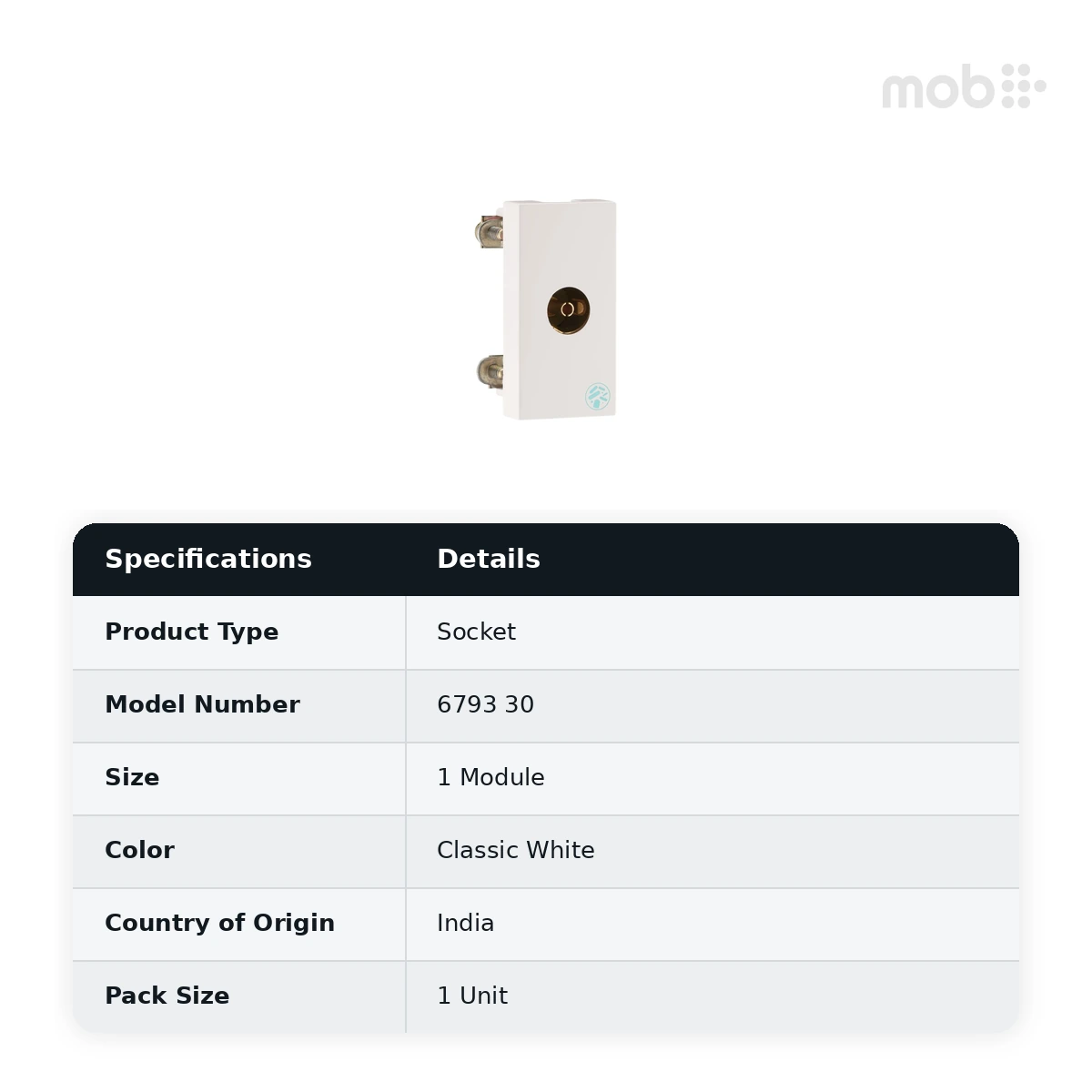 Legrand Myrius TV Co - axial Socket - 1 Module - Anti - Bacterial, Cat. No.: 6793 30 - image 2