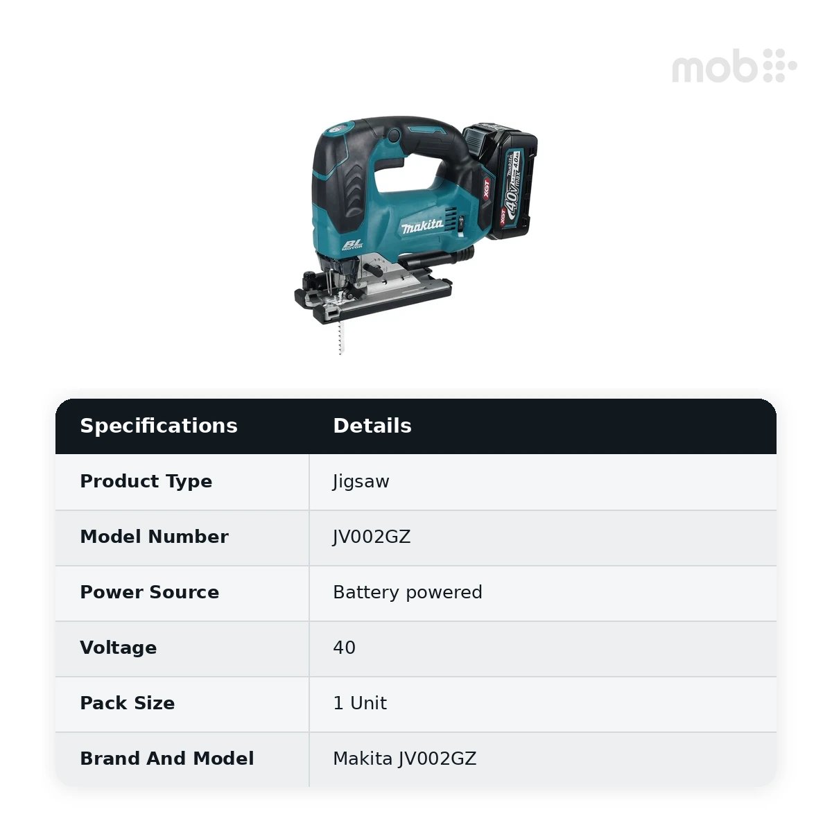Makita 40V Jig Saw Top Handle, 40 V, Code: JV002GZ - image 2